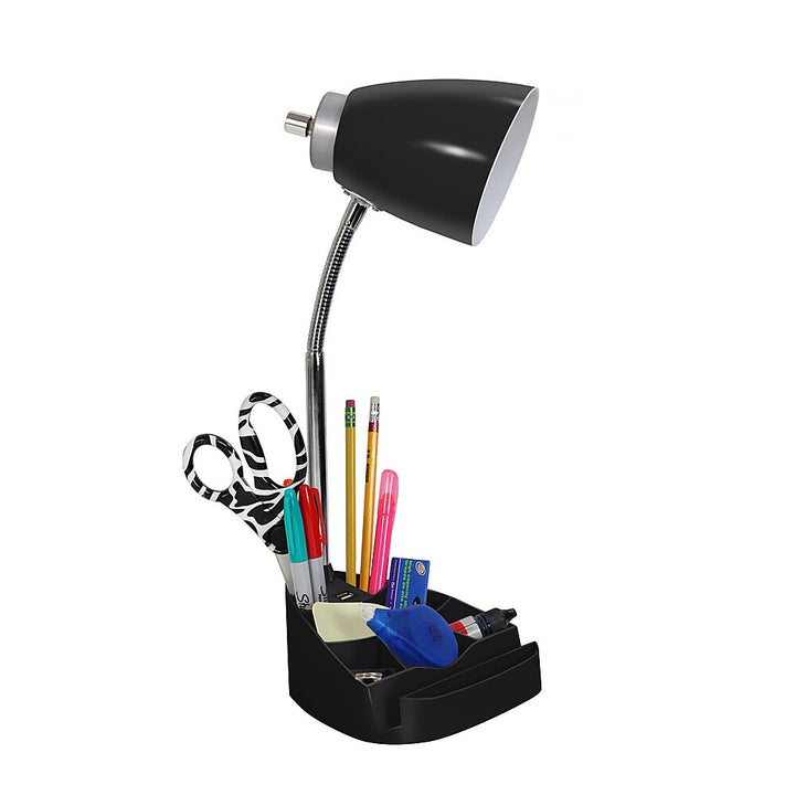 Limelights - Gooseneck Organizer Desk Lamp with iPad Tablet Stand Book Holder and USB port - Black_1