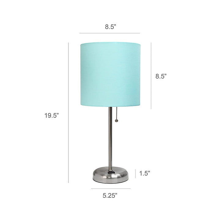 Limelights - Stick Lamp with Charging Outlet and Fabric Shade_2