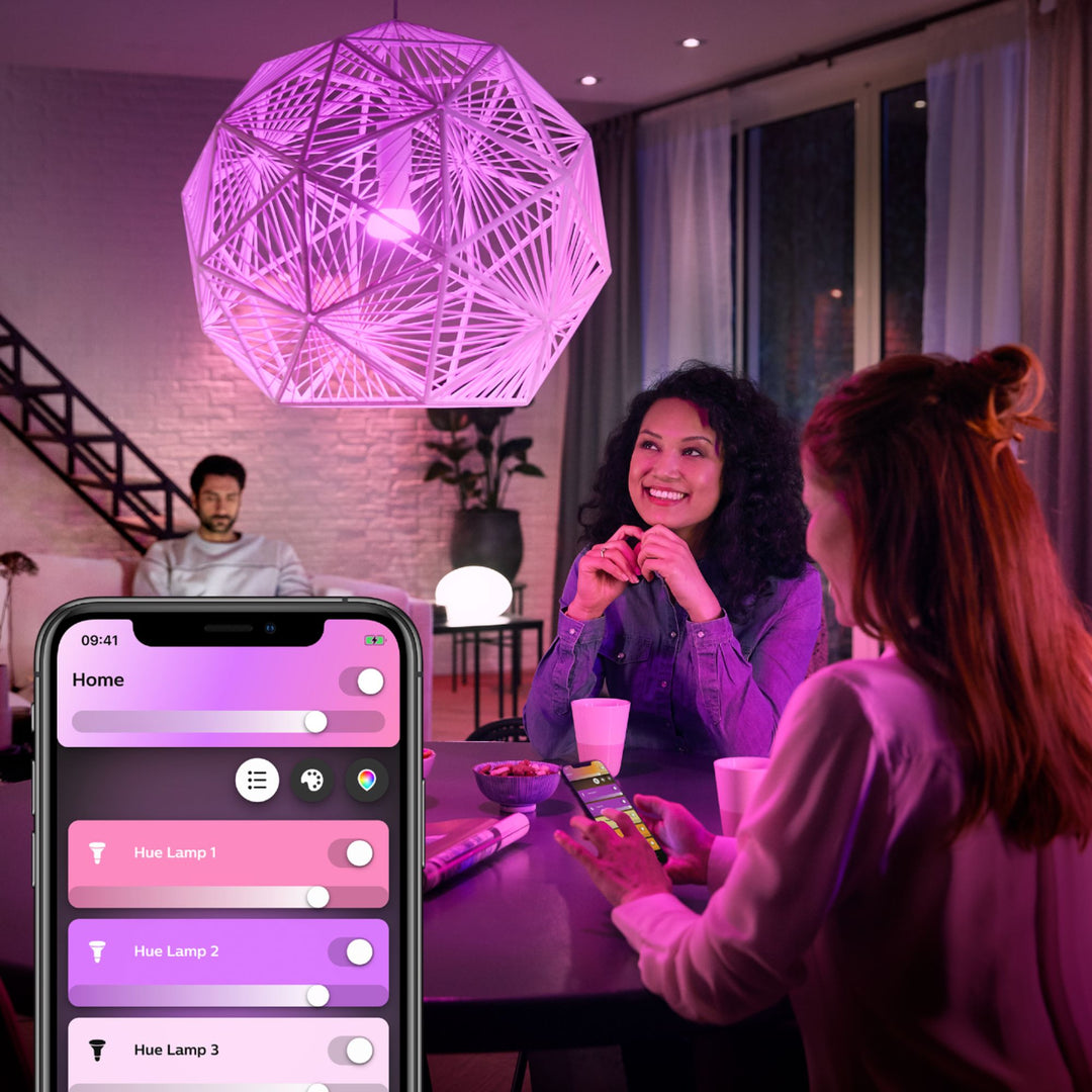 Philips - Hue White & Color Ambiance A19 Bluetooth LED Smart Bulbs (3-Pack) - Multicolor_7
