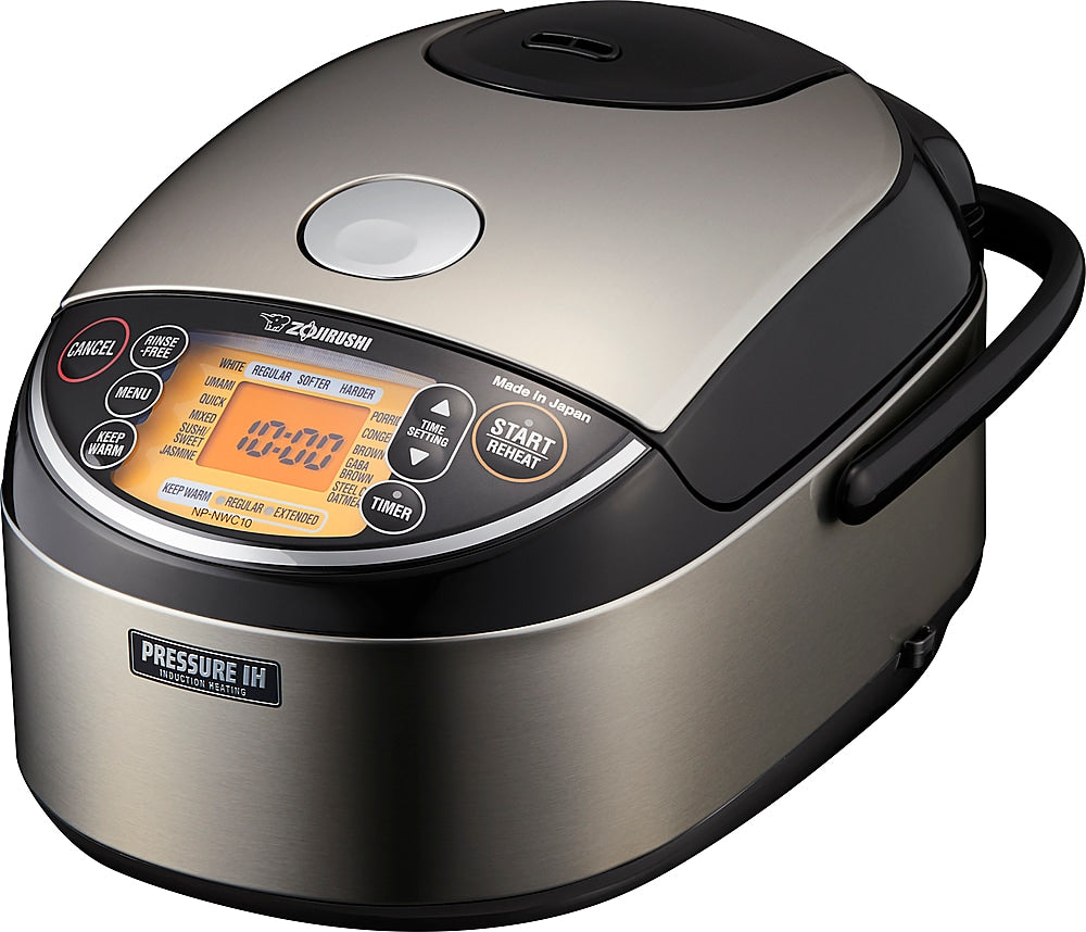 Zojirushi - 5.5 Cup Pressure Induction Heating Rice Cooker - Stainless Steel Black_0