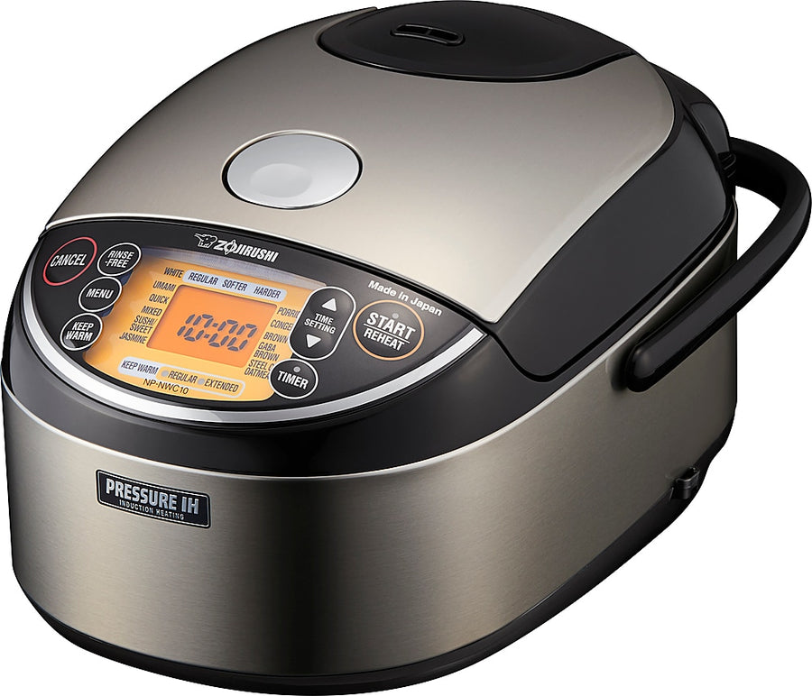 Zojirushi - 5.5 Cup Pressure Induction Heating Rice Cooker - Stainless Steel Black_0