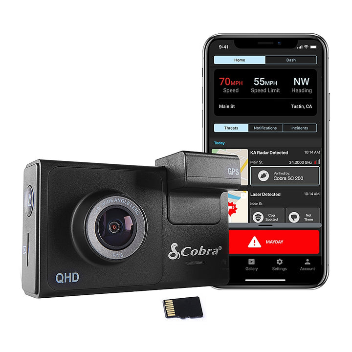 Cobra - SC 200 Configurable Smart Dash Cam with Optional Accessory Cameras - Black_0