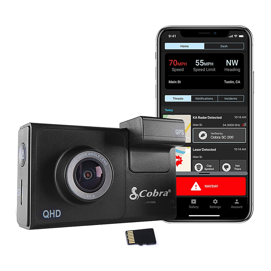 Cobra - SC 200 Configurable Smart Dash Cam with Optional Accessory Cameras - Black_0