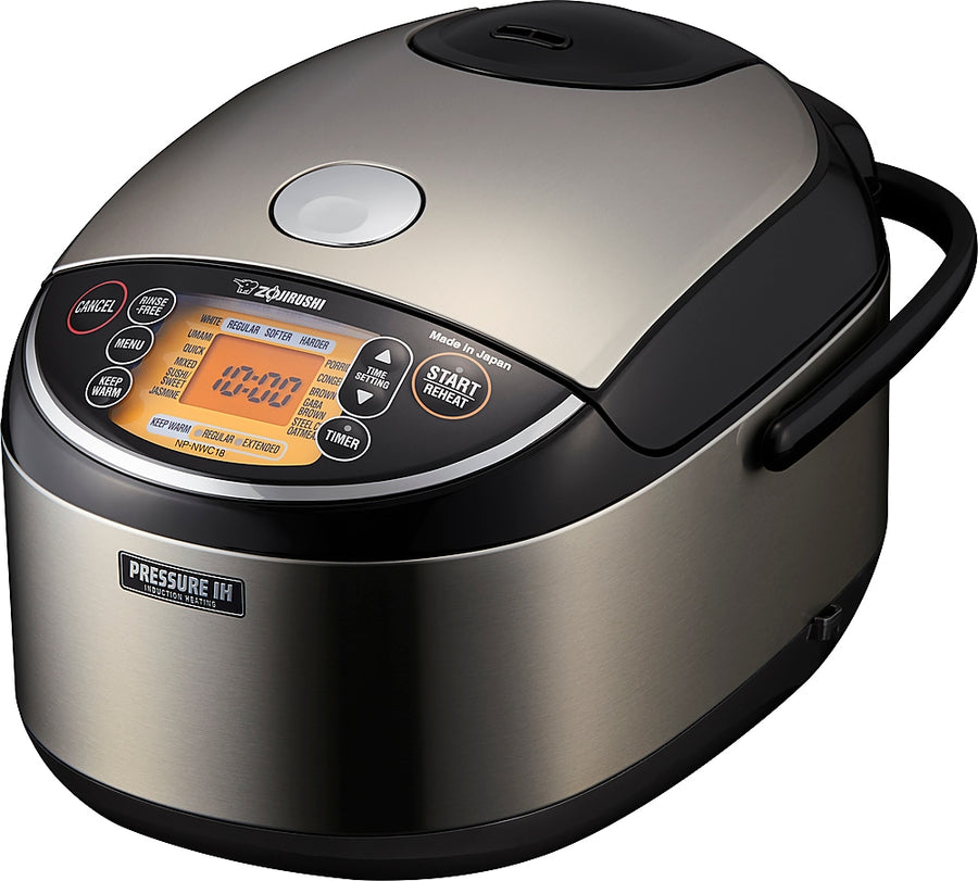 Zojirushi - 10 Cup Pressure Induction Heating Rice Cooker - Stainless Steel Black_0