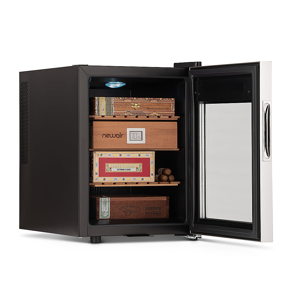 NewAir - 250 Count Electric Cigar Humidor Wineador - Stainless steel_6