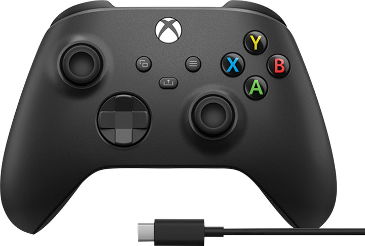 Microsoft - Xbox Wireless Controller for Windows Devices, Xbox Series X, Xbox Series S, Xbox One + USB-C Cable - Carbon Black_0