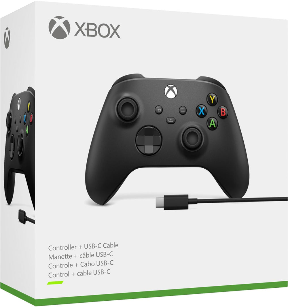 Microsoft - Xbox Wireless Controller for Windows Devices, Xbox Series X, Xbox Series S, Xbox One + USB-C Cable - Carbon Black_1