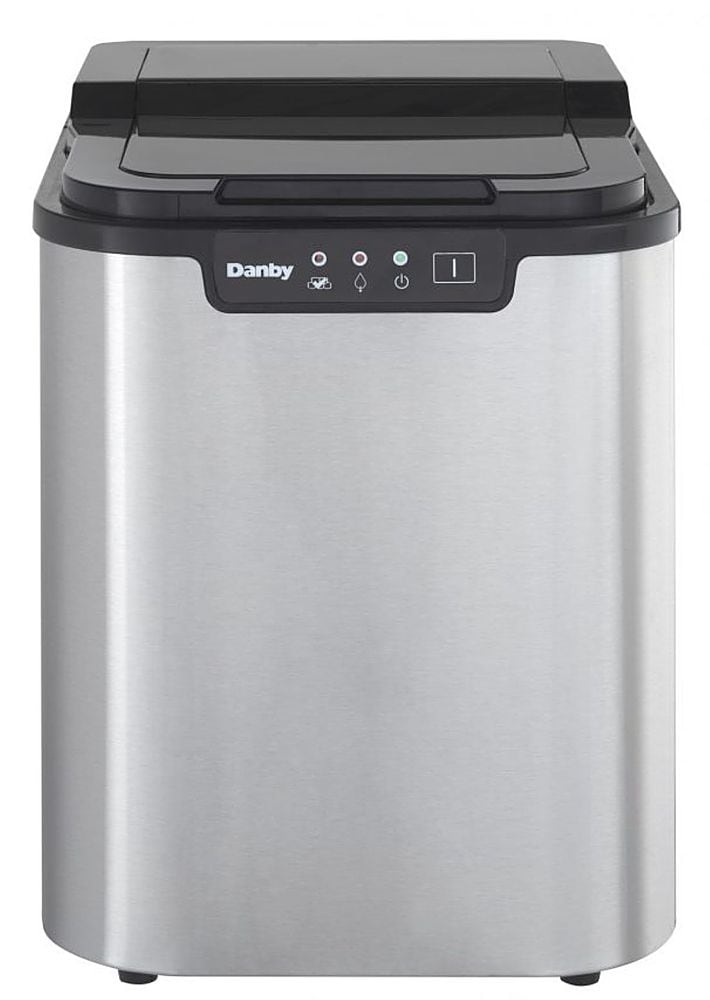 Danby - 2 lb Countertop Ice Maker - Stainless steel_0