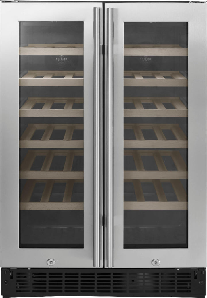 Insignia™ - 21-Bottle or 128-Can Dual Zone Wine and Beverage Cooler with Glass Doors - Stainless steel_6