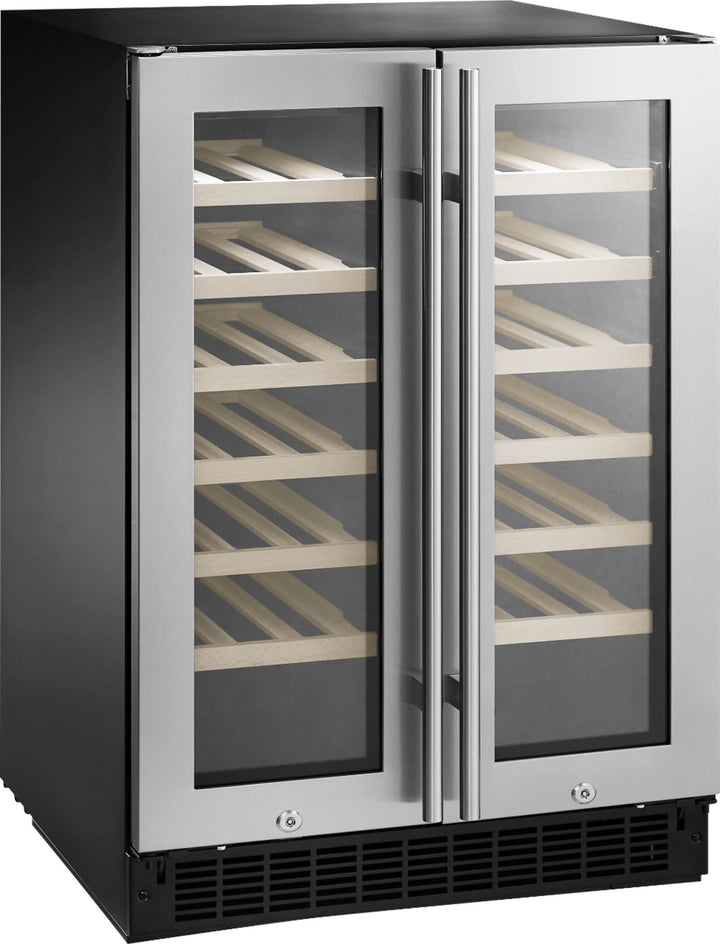 Insignia™ - 21-Bottle or 128-Can Dual Zone Wine and Beverage Cooler with Glass Doors - Stainless steel_4