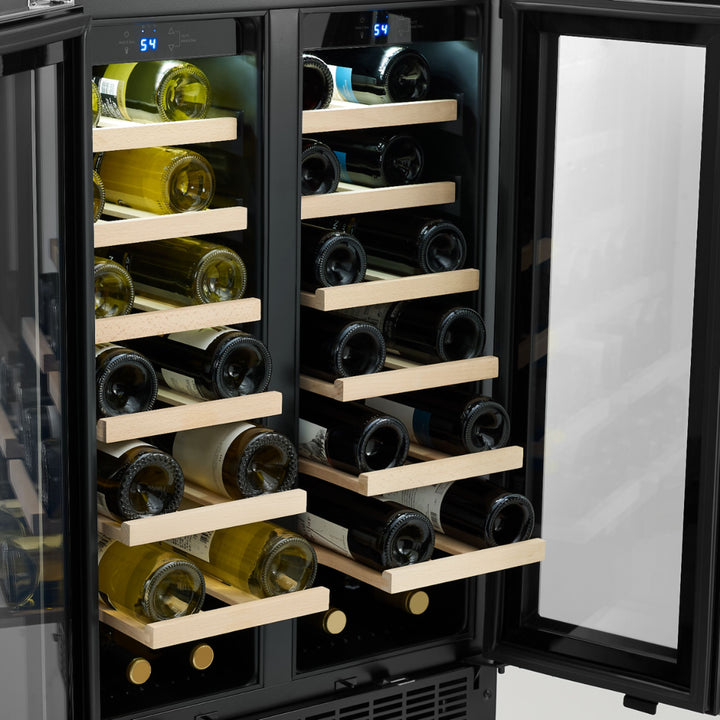 Insignia™ - 21-Bottle or 128-Can Dual Zone Wine and Beverage Cooler with Glass Doors - Stainless steel_3