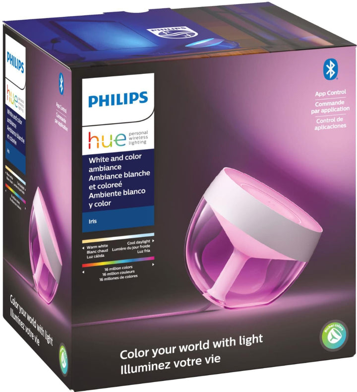 Philips - Hue Iris White and Color Ambiance Table Lamp - White and Clear_7