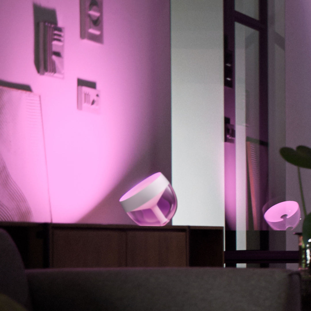 Philips - Hue Iris White and Color Ambiance Table Lamp - White and Clear_5