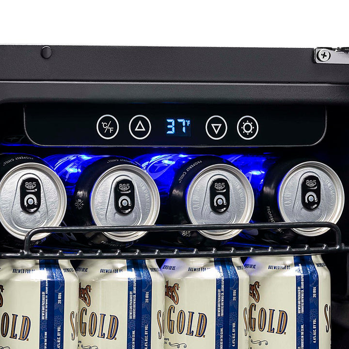 NewAir - 96-Can Built-In Beverage Cooler with Precision Temperature Controls - Black stainless steel_4