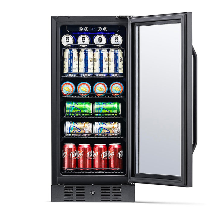 NewAir - 96-Can Built-In Beverage Cooler with Precision Temperature Controls - Black stainless steel_2