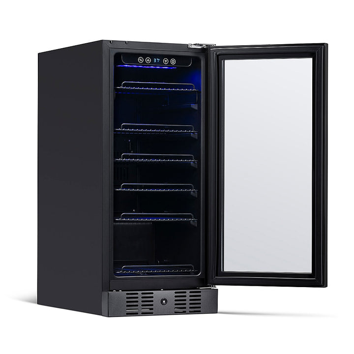 NewAir - 96-Can Built-In Beverage Cooler with Precision Temperature Controls - Black stainless steel_11