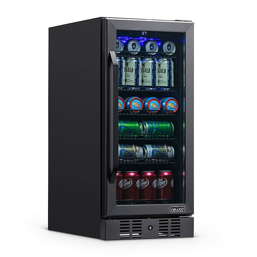 NewAir - 96-Can Built-In Beverage Cooler with Precision Temperature Controls - Black stainless steel_6