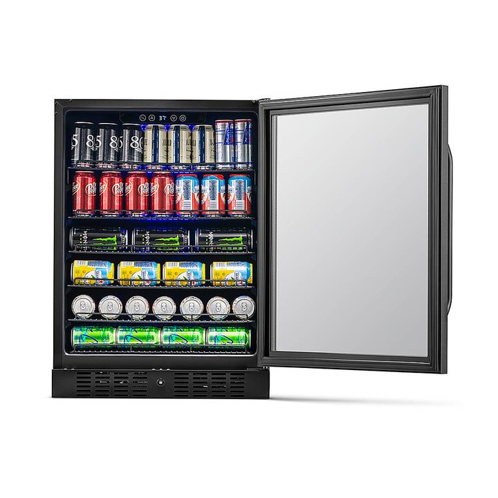 NewAir - 177-Can Built-In Beverage Fridge with Precision Temperature Controls - Black stainless steel_11