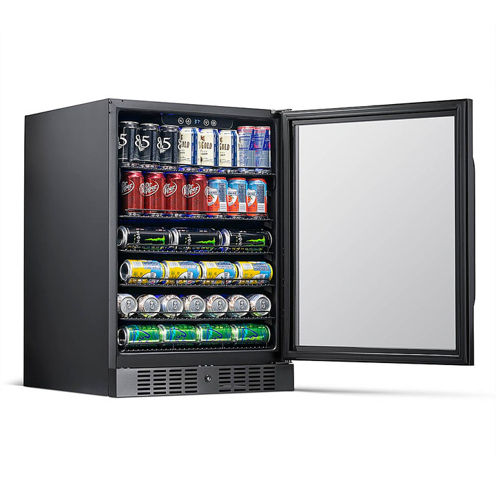 NewAir - 177-Can Built-In Beverage Fridge with Precision Temperature Controls - Black stainless steel_9