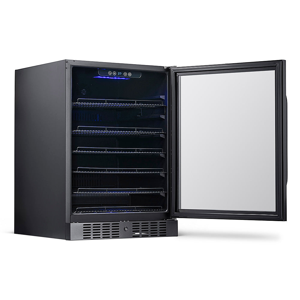 NewAir - 177-Can Built-In Beverage Fridge with Precision Temperature Controls - Black stainless steel_3
