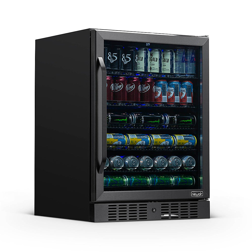 NewAir - 177-Can Built-In Beverage Fridge with Precision Temperature Controls - Black stainless steel_2
