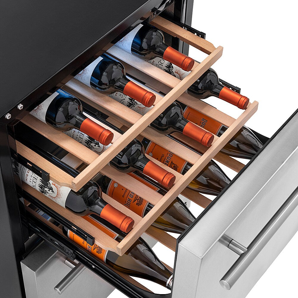 NewAir - 20-Bottle or 80-Can Dual Drawer Wine Refrigerator - Stainless steel_7