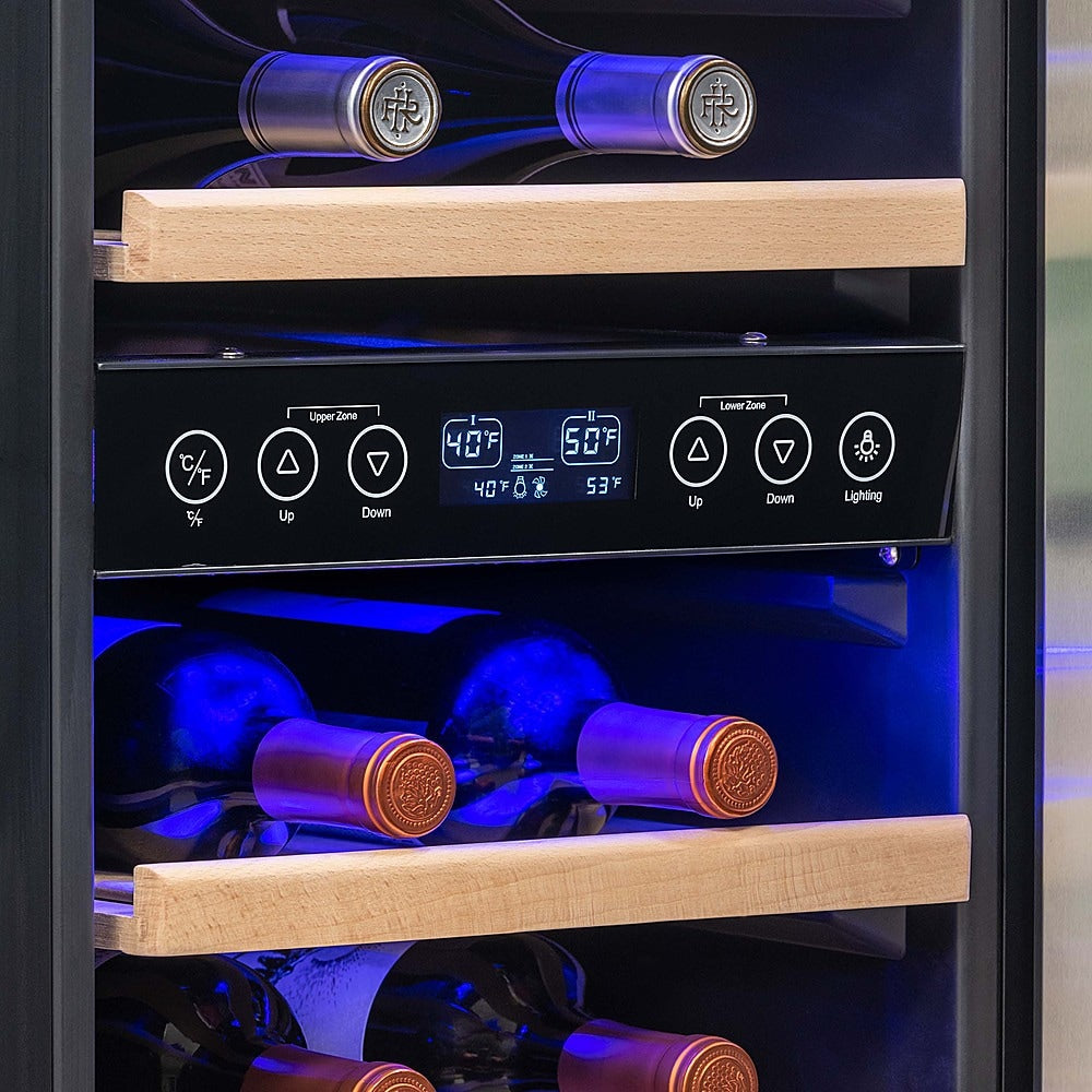 NewAir 15” Built-in 29 Bottle Dual Zone Compressor Wine Fridge - Stainless Steel, Recessed Kickplate - Stainless steel_6