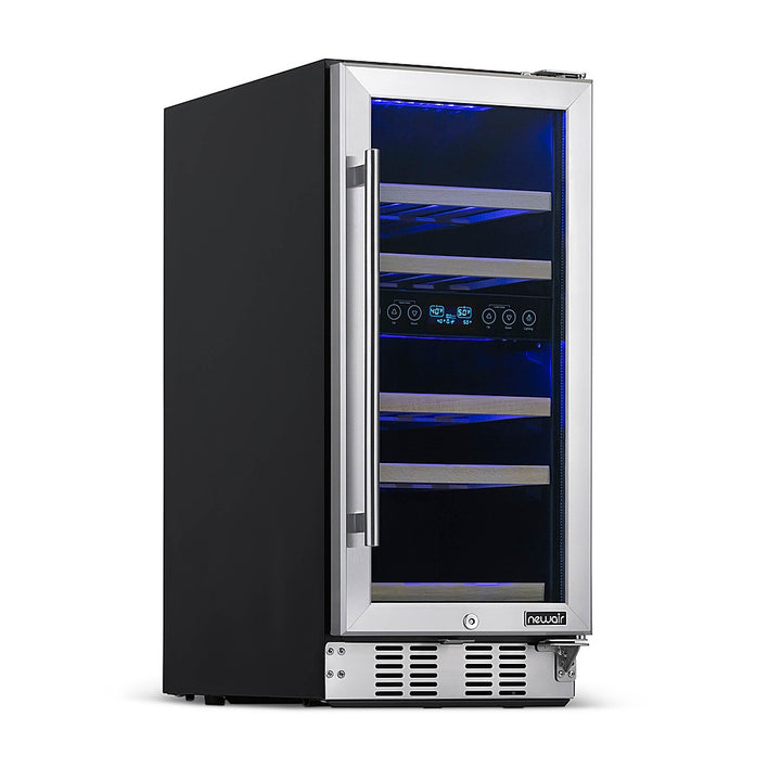 NewAir 15” Built-in 29 Bottle Dual Zone Compressor Wine Fridge - Stainless Steel, Recessed Kickplate - Stainless steel_14