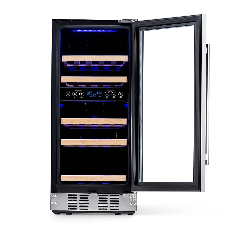 NewAir 15” Built-in 29 Bottle Dual Zone Compressor Wine Fridge - Stainless Steel, Recessed Kickplate - Stainless steel_11