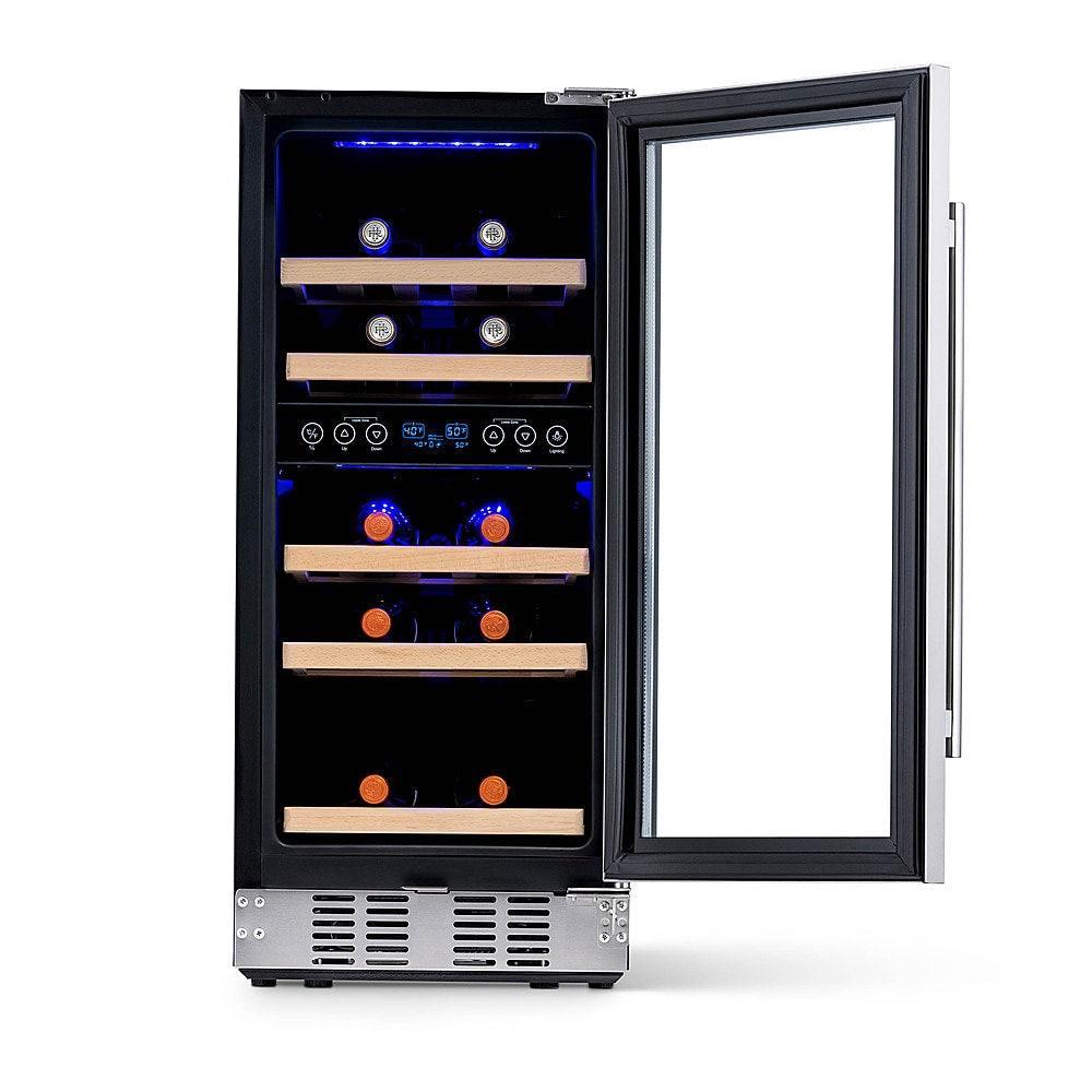 NewAir 15” Built-in 29 Bottle Dual Zone Compressor Wine Fridge - Stainless Steel, Recessed Kickplate - Stainless steel_9