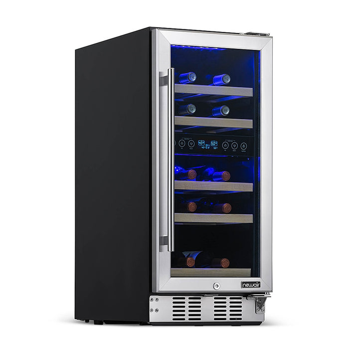 NewAir 15” Built-in 29 Bottle Dual Zone Compressor Wine Fridge - Stainless Steel, Recessed Kickplate - Stainless steel_7