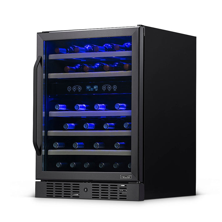 NewAir 24” Built-in 46 Bottle Dual Zone Compressor Wine Fridge in Black Stainless Steel - Black stainless steel_12