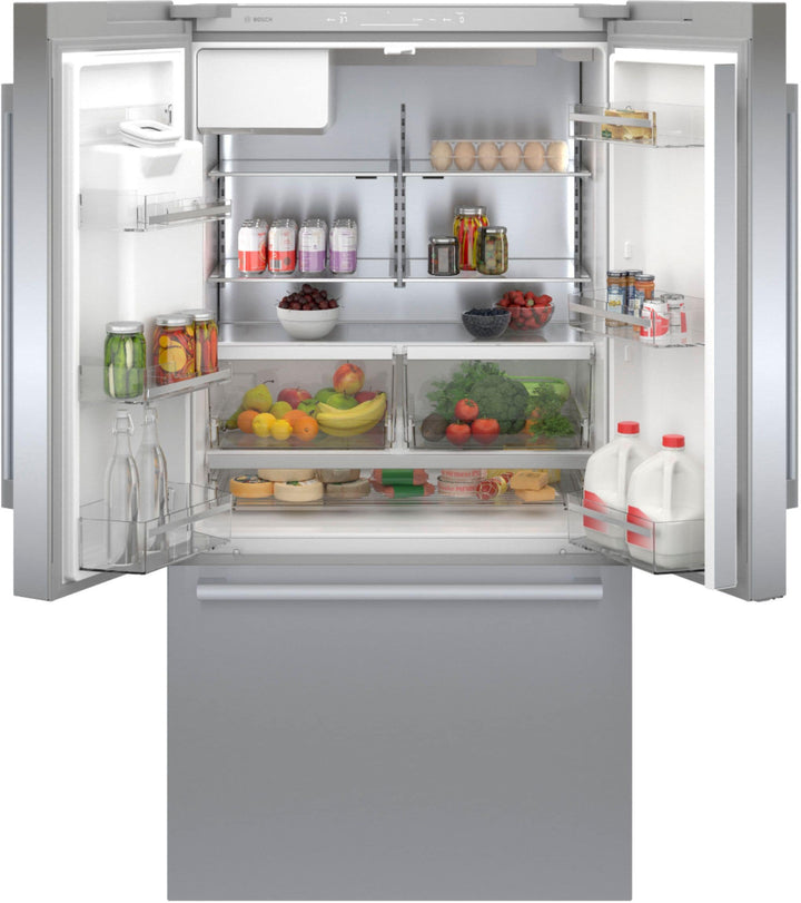 Bosch - 500 Series 21 Cu. Ft. French Door Counter-Depth Smart Refrigerator with External Water and Ice Maker - Stainless steel_14