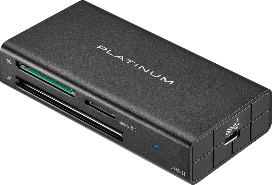 Platinum™ - USB 3.2 Gen 1 SD, microSD, CF 3 Slot Memory Card Reader - Black_0