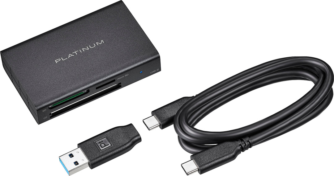 Platinum™ - USB 3.2 Gen 1 SD, microSD, CF 3 Slot Memory Card Reader - Black_4