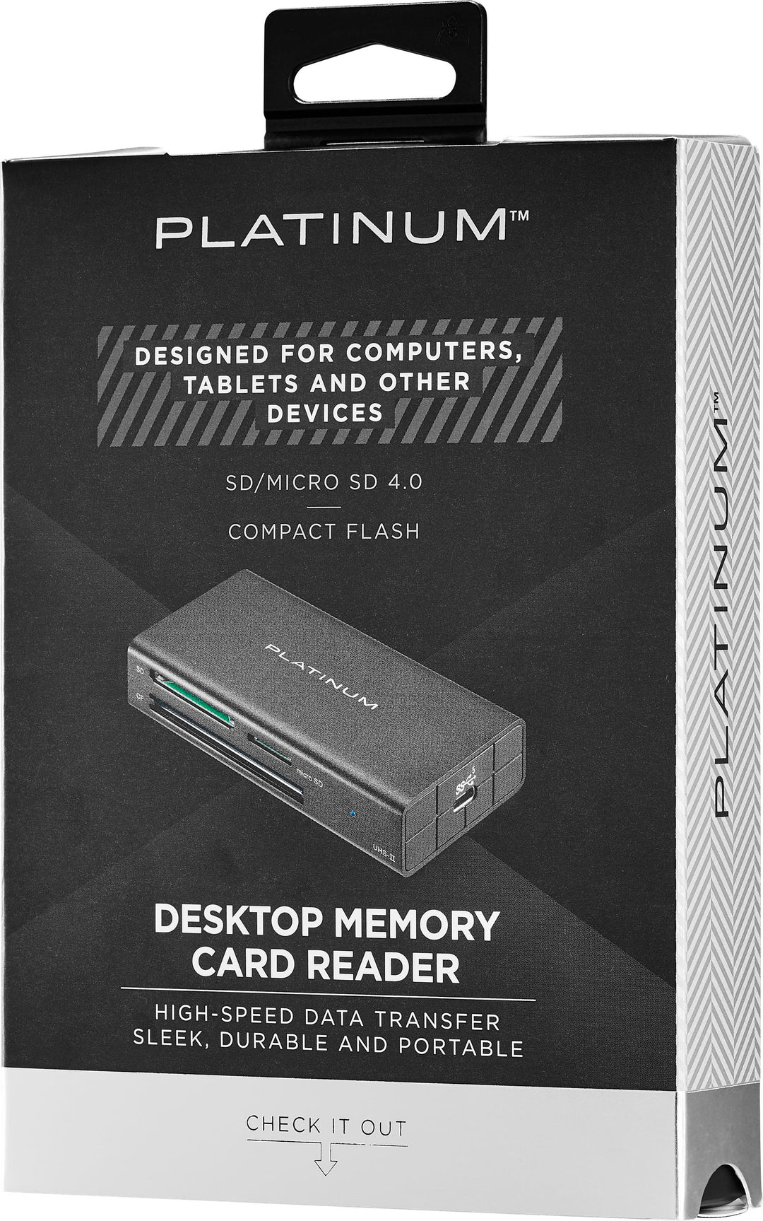 Platinum™ - USB 3.2 Gen 1 SD, microSD, CF 3 Slot Memory Card Reader - Black_2