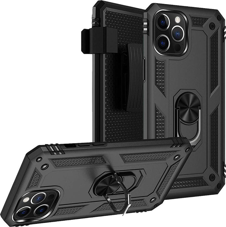 SaharaCase - Military Kickstand Series Carrying Case for Apple iPhone 12 and 12 Pro - Black_10