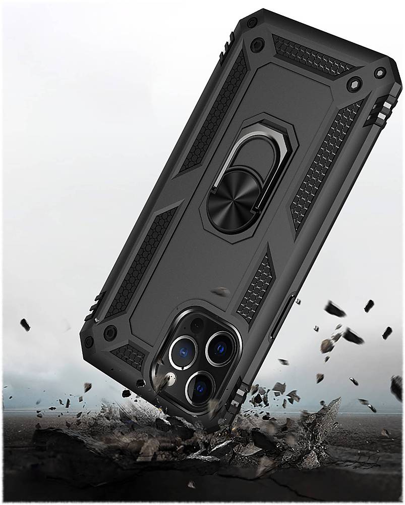 SaharaCase - Military Kickstand Series Carrying Case for Apple iPhone 12 and 12 Pro - Black_6