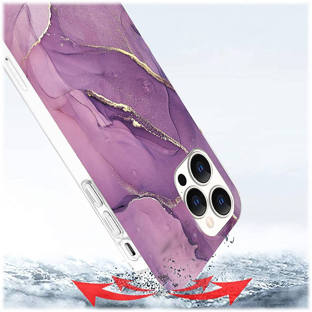 SaharaCase - Marble Carrying Case for Apple iPhone 12 Pro Max - Purple Marble_2