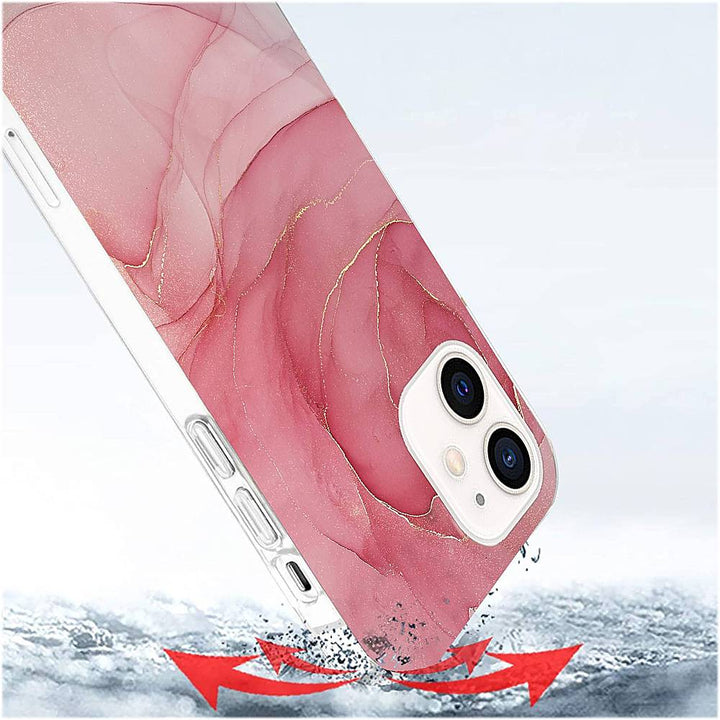 SaharaCase - Marble Series Carrying Case for Apple iPhone 12 and 12 Pro - Red_3