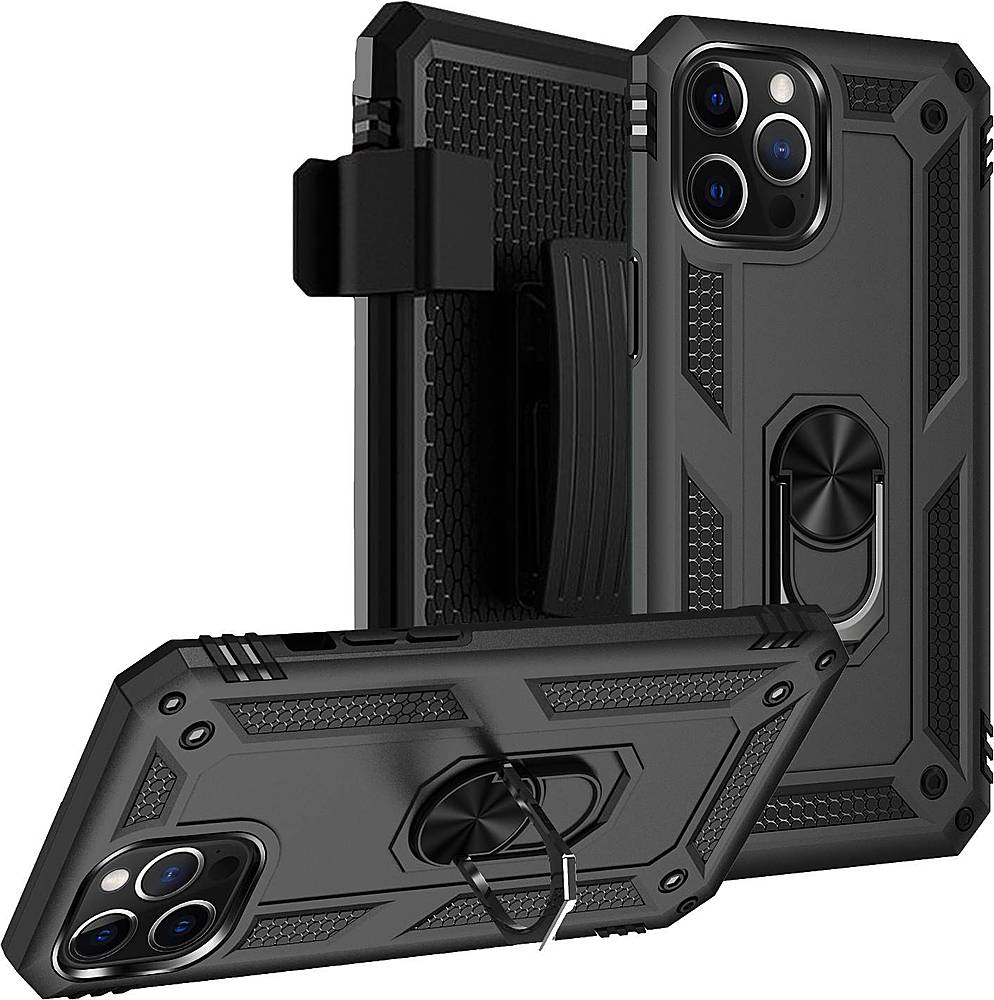 SaharaCase - Military Kickstand Series Carrying Case for Apple iPhone 12 Pro Max - Black_8