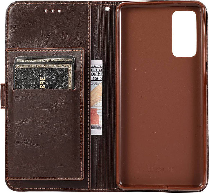 SaharaCase - Folio Wallet Case for Samsung Galaxy S20 FE - Brown_1