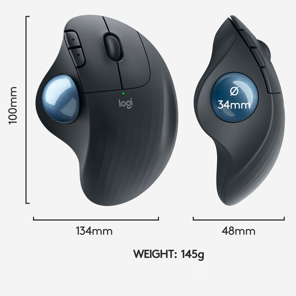 Logitech - ERGO M575 Wireless Trackball Mouse with Ergonomic Design - Black_1
