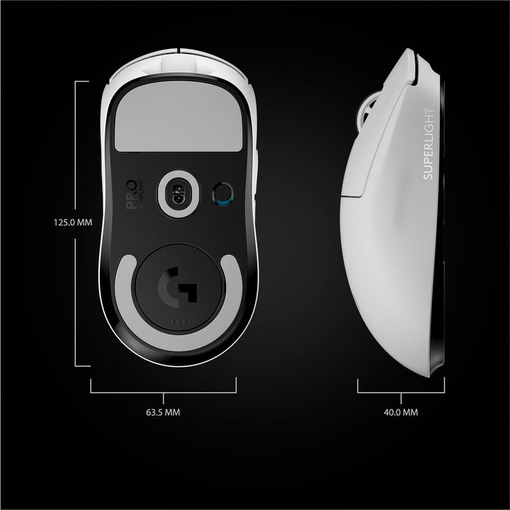 Logitech - PRO X SUPERLIGHT Lightweight Wireless Optical Gaming Mouse with HERO 25K Sensor - White_4