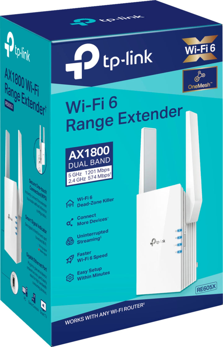 TP-Link - RE605X AX1800 Wi-Fi 6 Range Extender - White_4