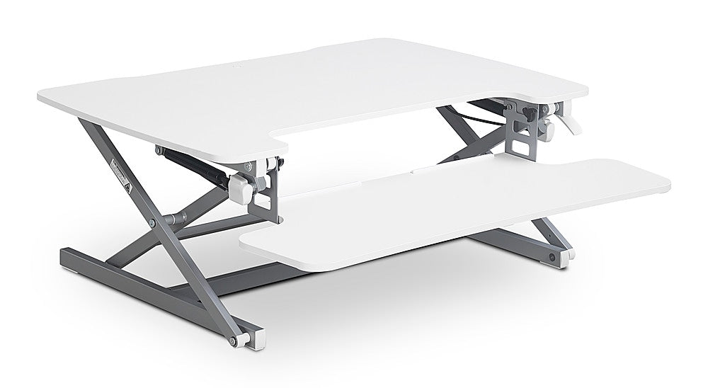 True Seating - Ergo Height Adjustable Standing Desk Converter, Large - White_2