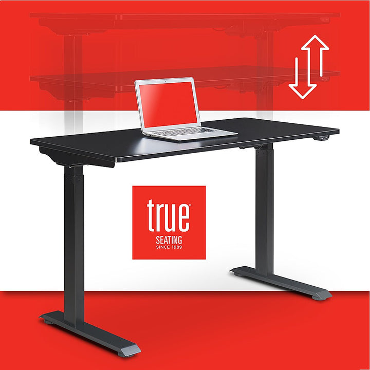 True Seating - Ergo Electric Height Adjustable Standing Desk - Black_1