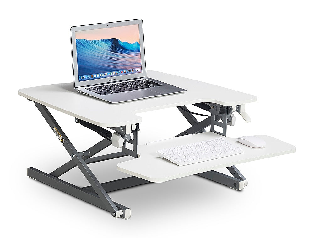 True Seating - Ergo Height Adjustable Standing Desk Converter, Small - White_1