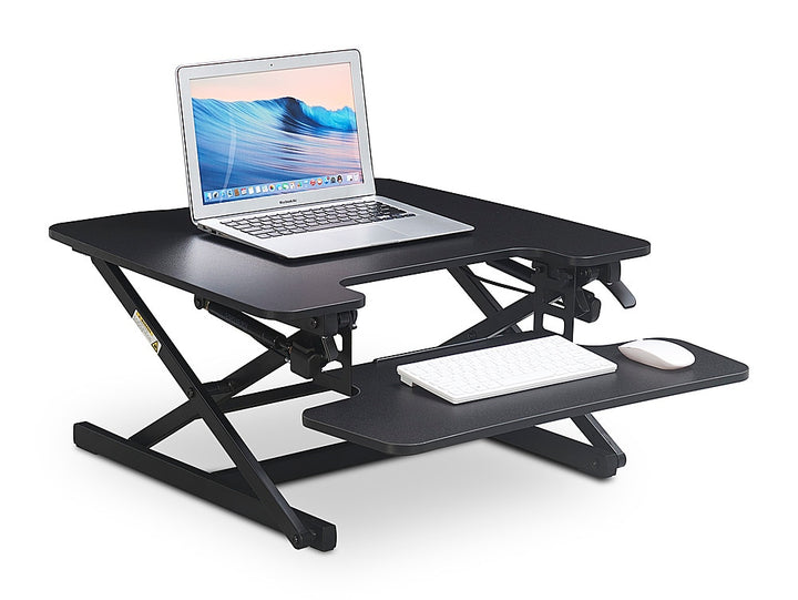 True Seating - Ergo Height Adjustable Standing Desk Converter, Small - Black_1