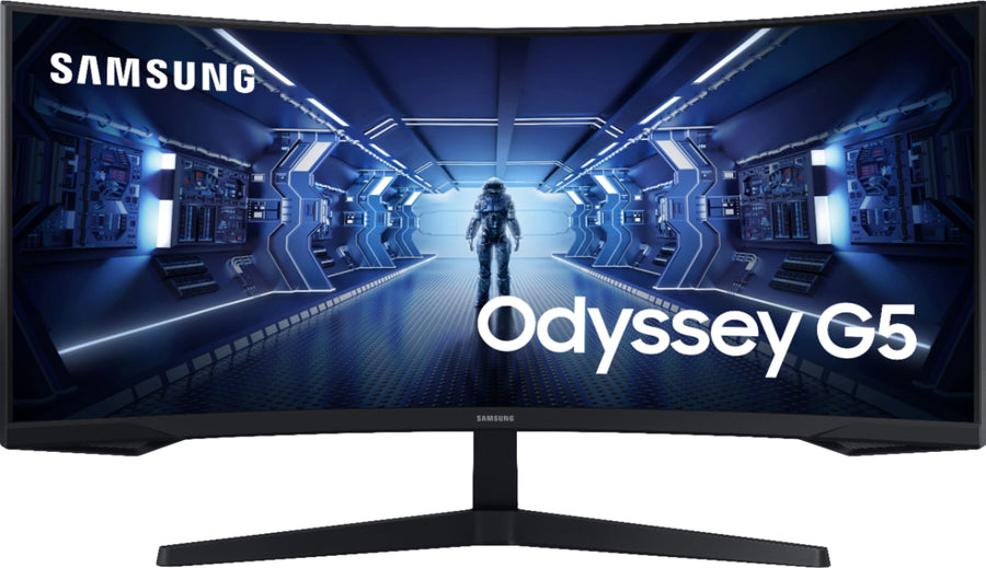 Samsung - 34” Odyssey G5 1000R Curved 1ms 165Hz QHD FreeSync Prem Gaming Monitor - Black_0